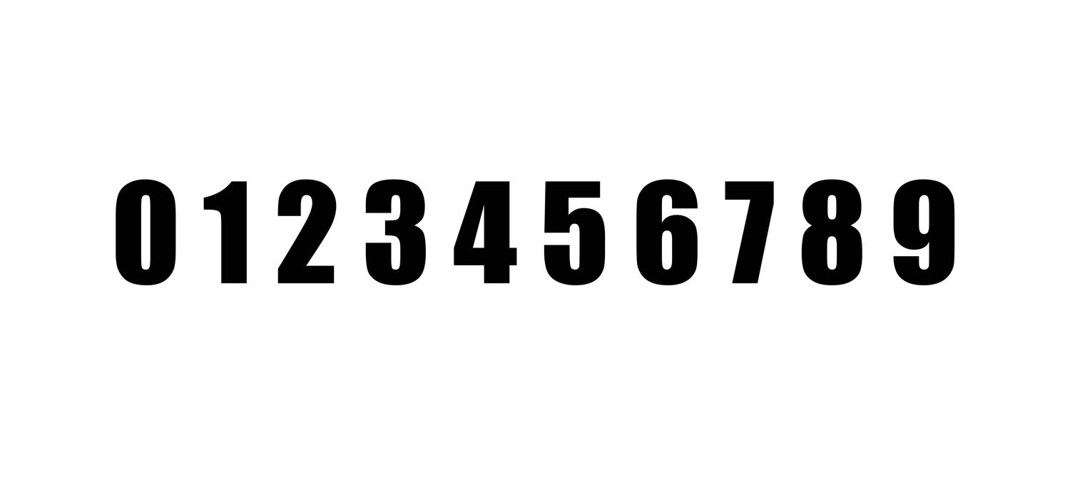Race Numbers, Font Options: FONT - Impact