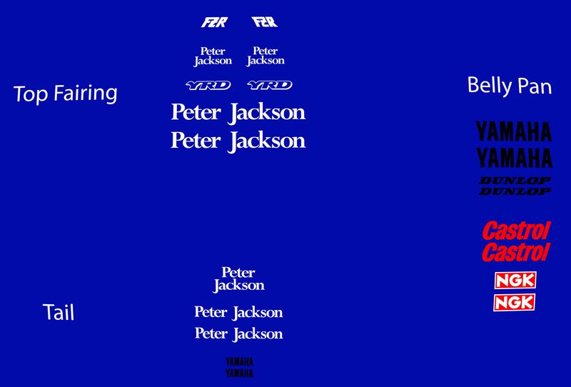 Peter Jackson Yamaha Decals