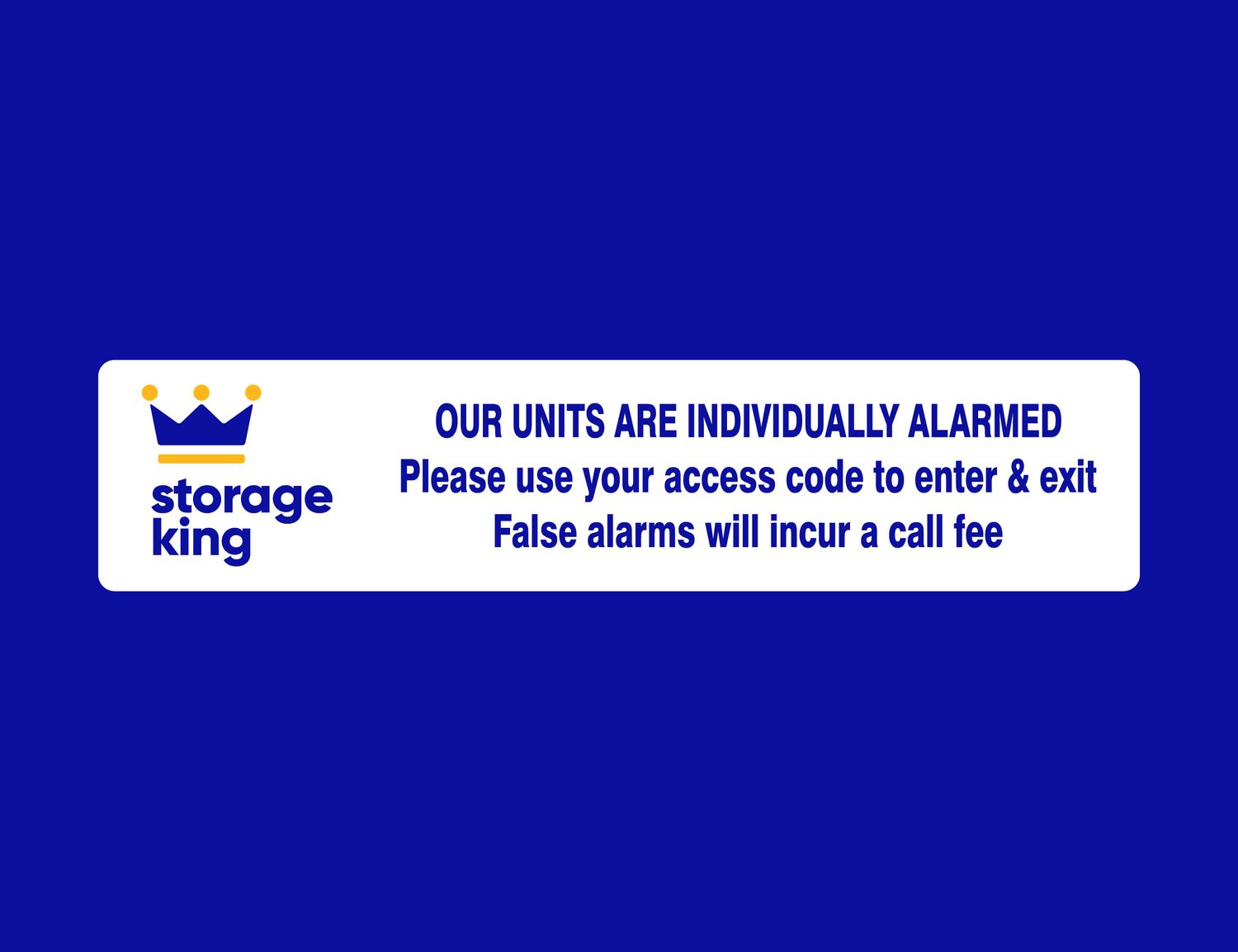 Storage King Door Decals - Alarm