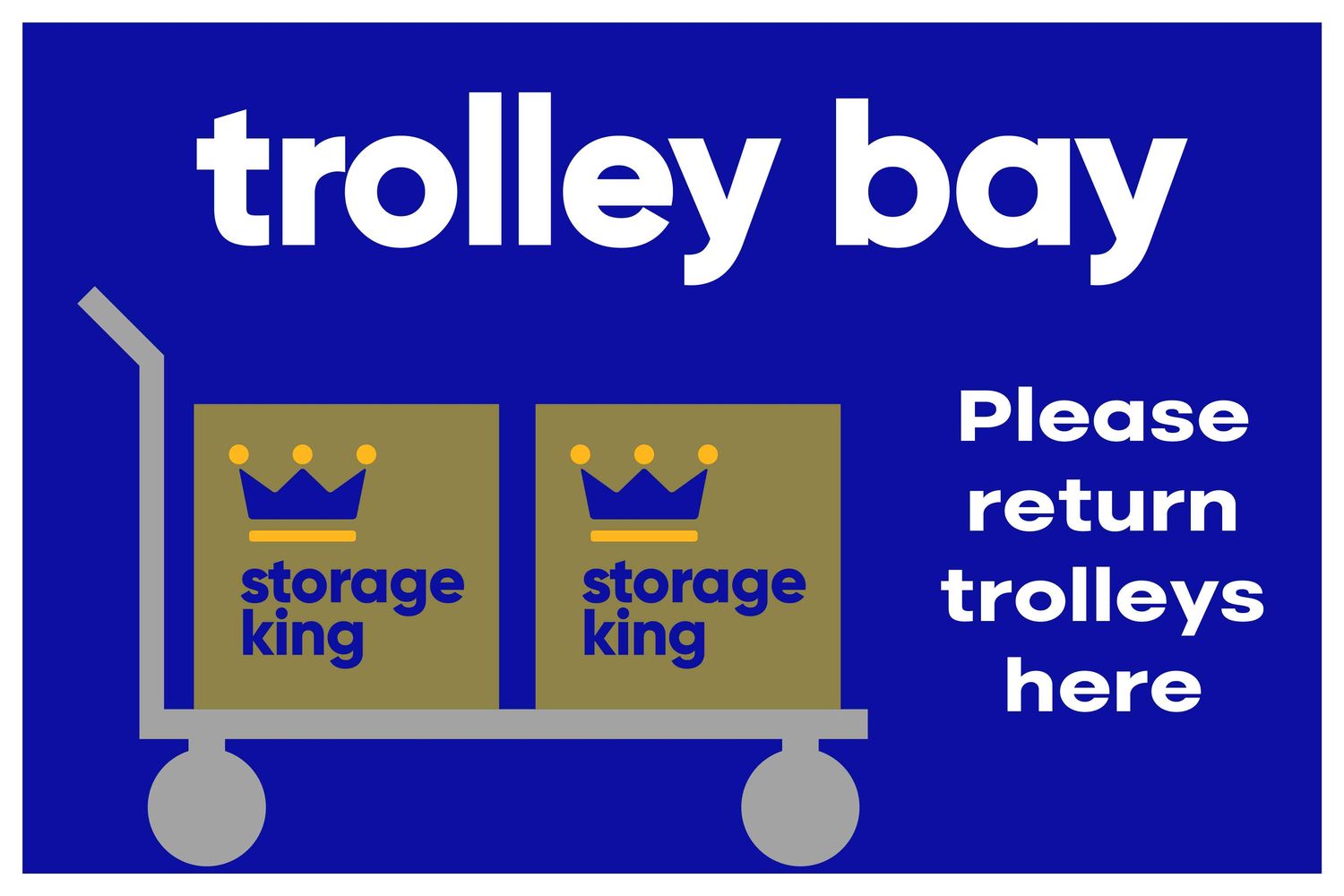 Trolley Bay Signs, Size: Landscape 900mm wide x 600mm high
