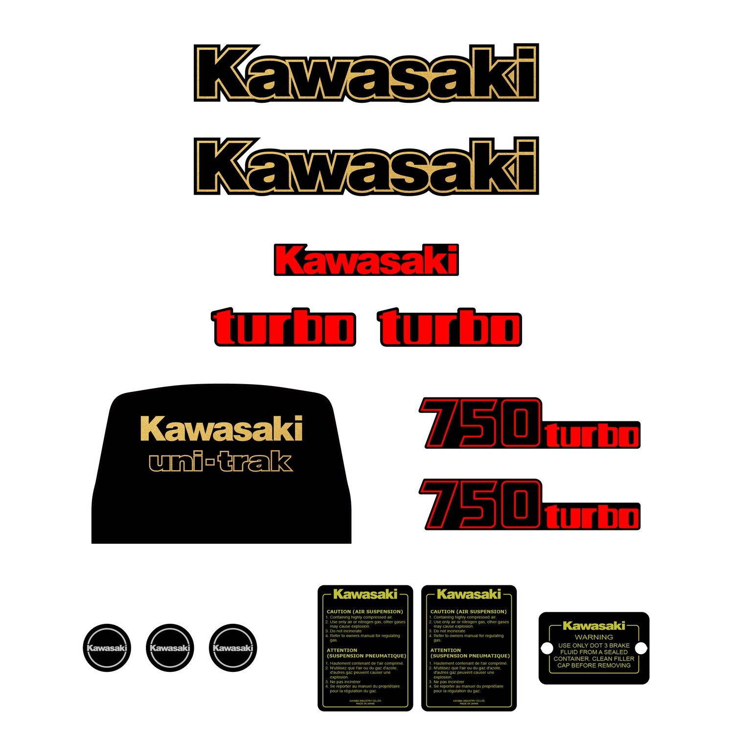 Kawasaki GPz750 Turbo Decals UK