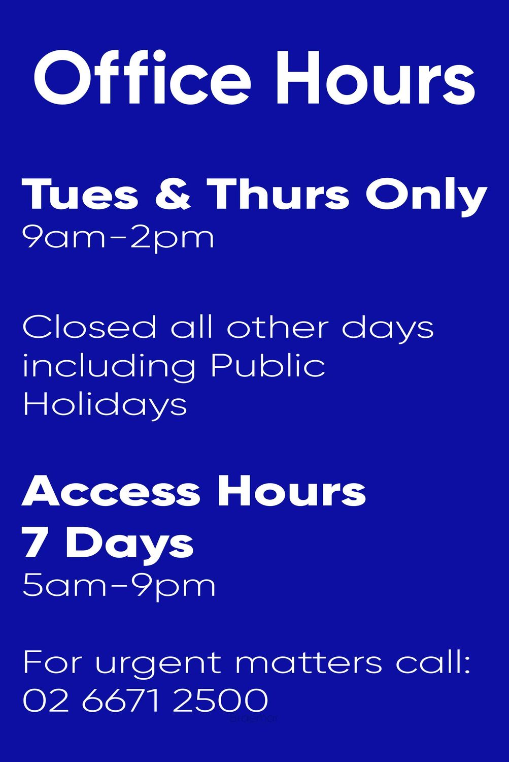 Braemar Office Hours Sign - Decal