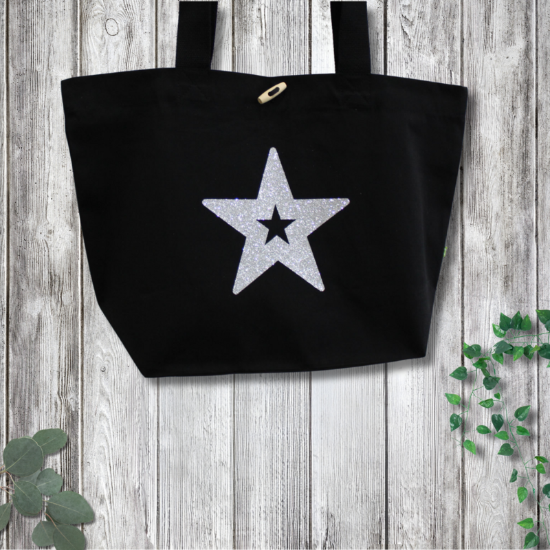 Large white glitter Star