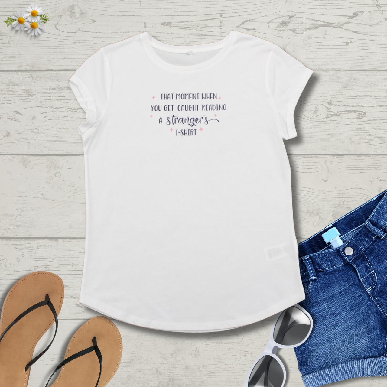 That moment you get caught looking at a strangers T-shirt