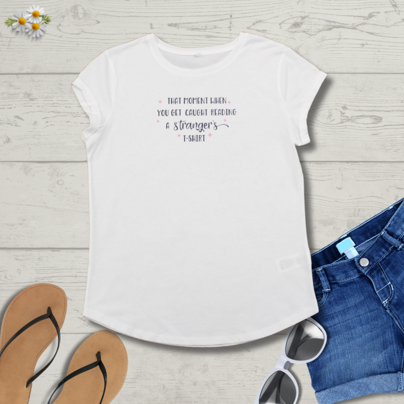 That moment you get caught looking at a strangers T-shirt