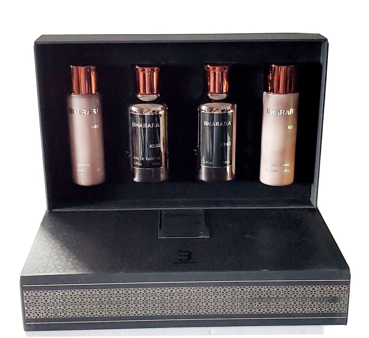 Bharara King By Bharara 4 Pces Set 3.4/3.3 oz Edp Spray +3.4 Afs+5.0 B/L+5.0 S/g