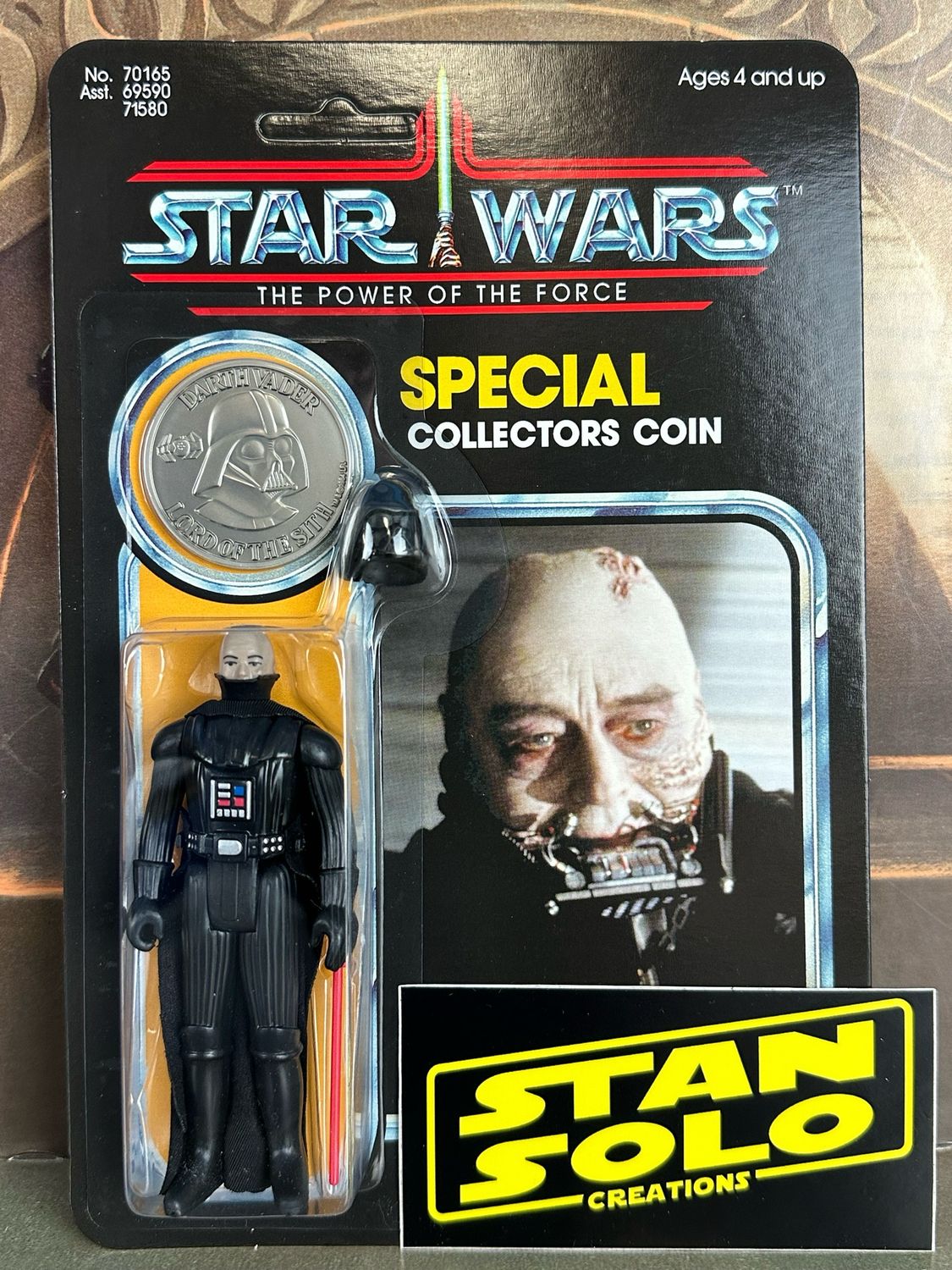 Stan Solo Custom Carded Removable Helmet Darth With Coin BLEMISHED