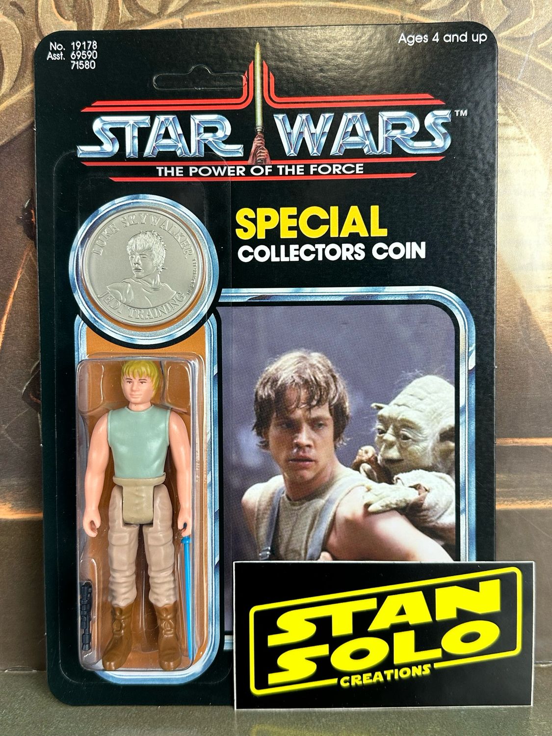 Stan Solo Custom Carded Dagobah Trainer w/coin BLEMISHED