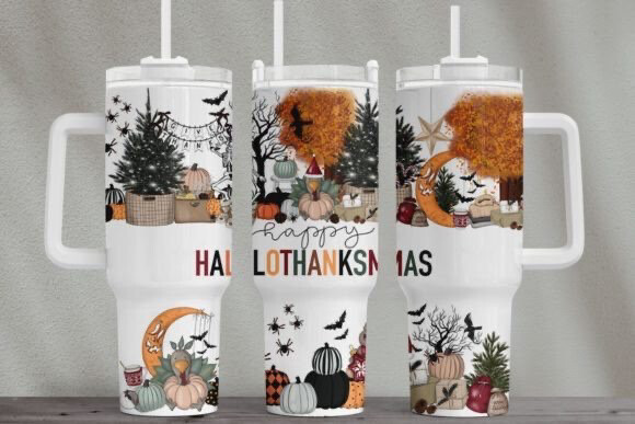 Happy Hallothanksmas 40 Oz Tumbler
