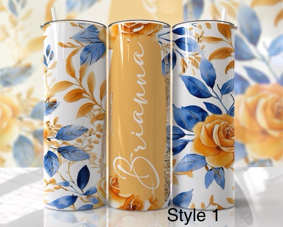 Floral Tumblers 30 Oz Skinny