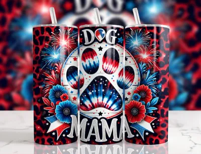 Dog Mama 4th of July Tumbler Dog Mama 4th of July Tumbler