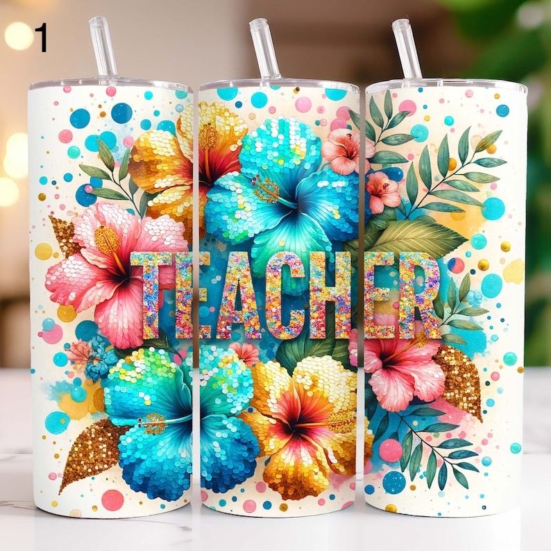 Tropical Hibiscus Teacher Tumbler