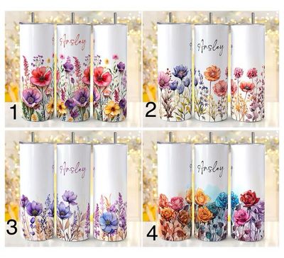 Personalized Floral Tumbler Personalized Floral Tumbler