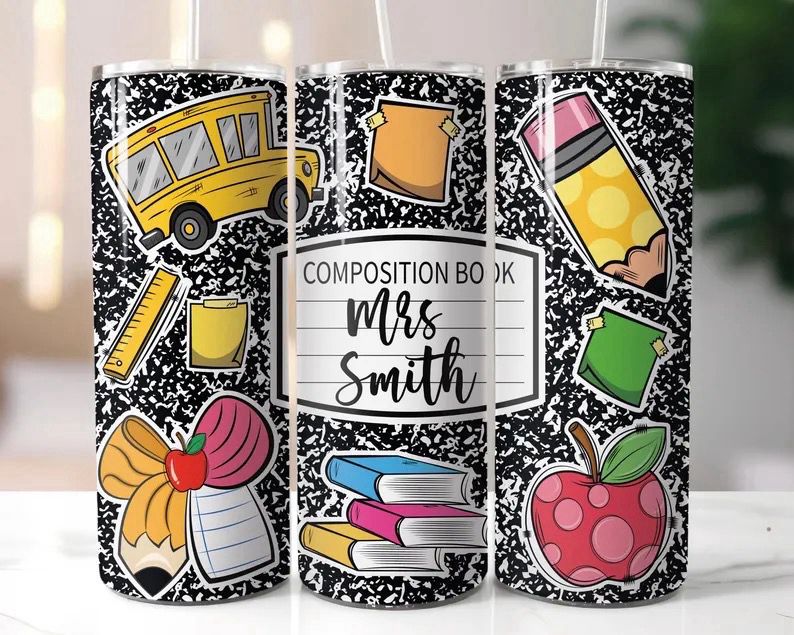 Personalized Composition Notebook Tumbler