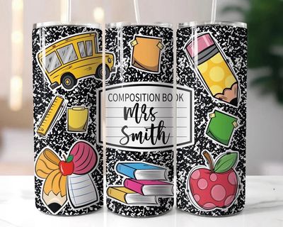 Personalized Composition Notebook Tumbler Personalized Composition Notebook Tumbler