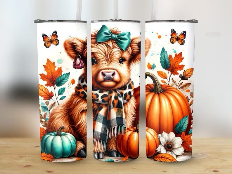 Fall Highland Cow Tumbler