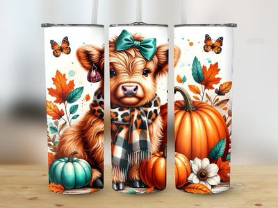 Fall Highland Cow Tumbler