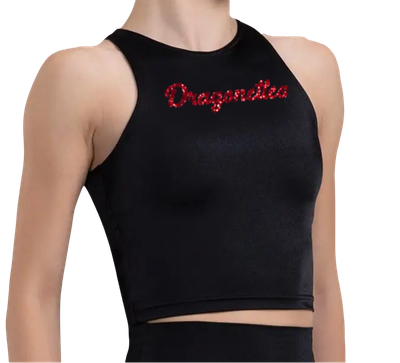 Dragon Sparks Black Crop Top