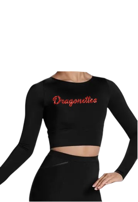 All Team Black Long Sleeve Crop