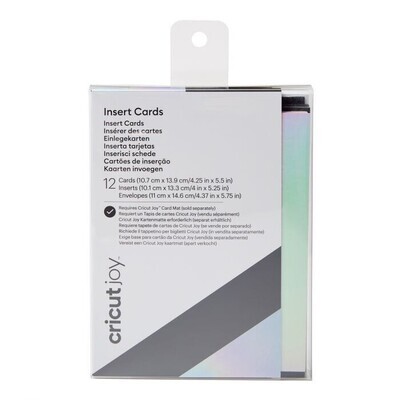 Cricut • Insert cards Zwart/Zilver Holografisch 12 pcs (10,7x13,9 cm )