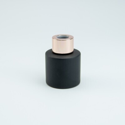 Parfumflesje Cylinder Zwart Met "Rose Gold" Schroefdop - 50 Ml