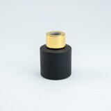 Parfumflesje Cylinder Zwart Met Gouden Schroefdop - 50 Ml