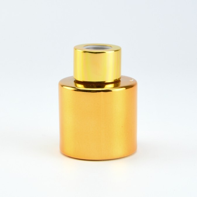 Parfumflesje Cylinder Goud Met Gouden Schroefdop - 50 Ml