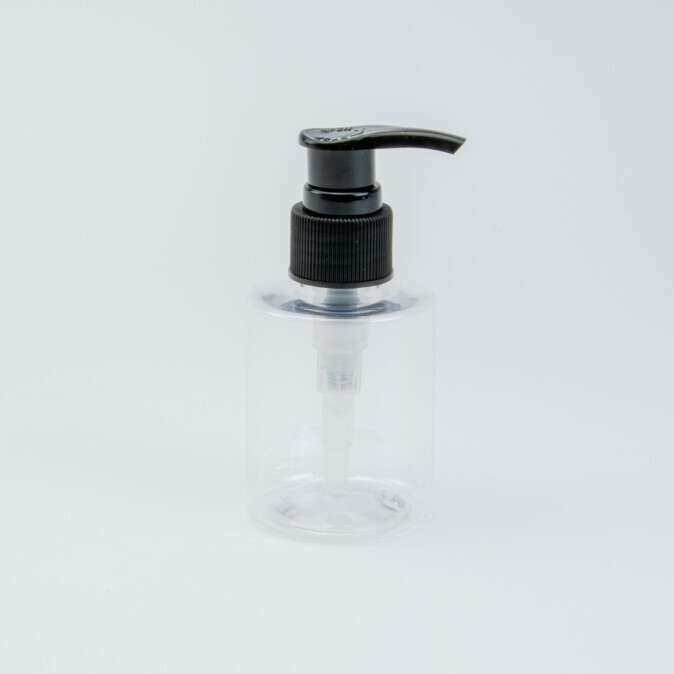Zeepdispenser cylinder transparant - Zwart - 100 ml