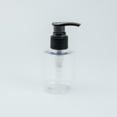 Zeepdispenser cilinder transparant - Zwart - 100 ml