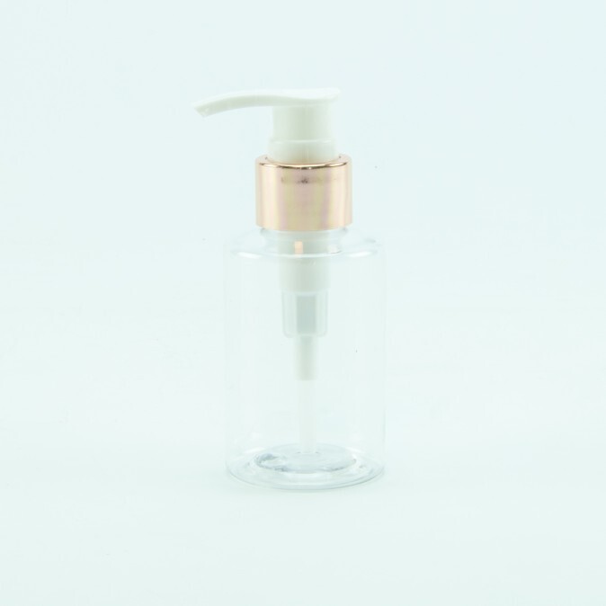 Zeepdispenser Cylinder Transparant/Rosé Goud Metallic - 100 Ml