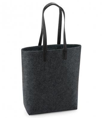 Premium Felt Bag - Charcoal Melange/Black