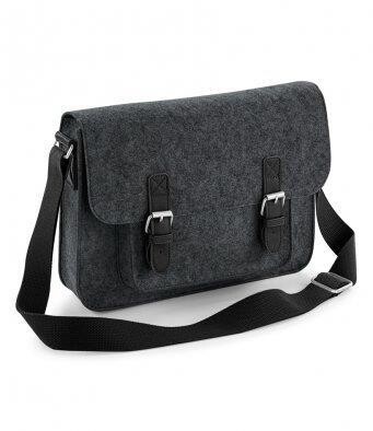 Premium Felt Satchel - Charcoal Melange/Black