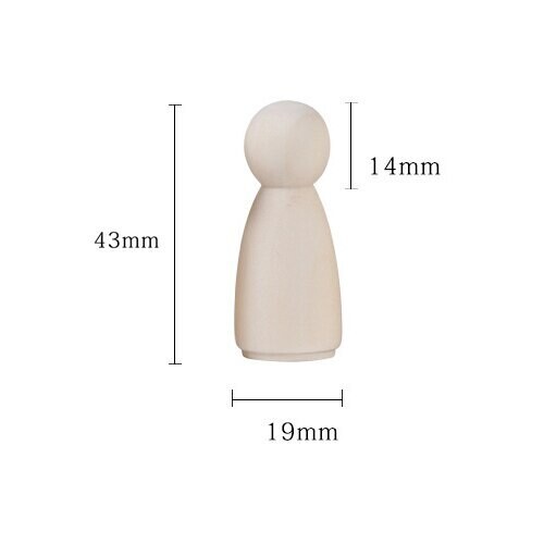 Houten poppetjes Blanco - Small meisje 4,3 cm