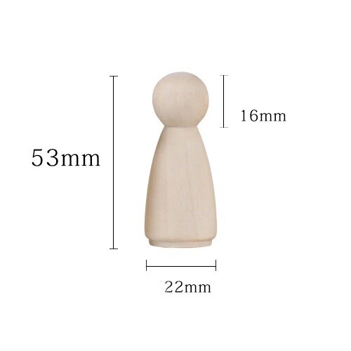 Houten poppetjes Blanco - Medium Mama 5,3 cm