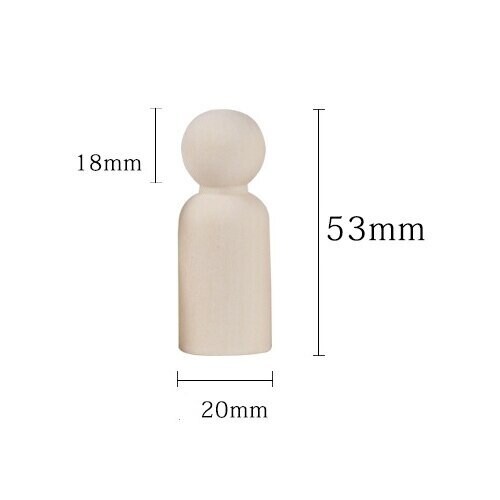 Houten poppetjes Blanco - Medium Papa 5,3 cm