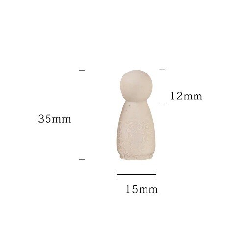 Houten poppetjes Blanco - Extra Small Meisje 3,5 cm