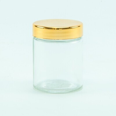Cylinderpotje Transparant Met Gouden Schroefdeksel - 80 Ml - 12 stuks