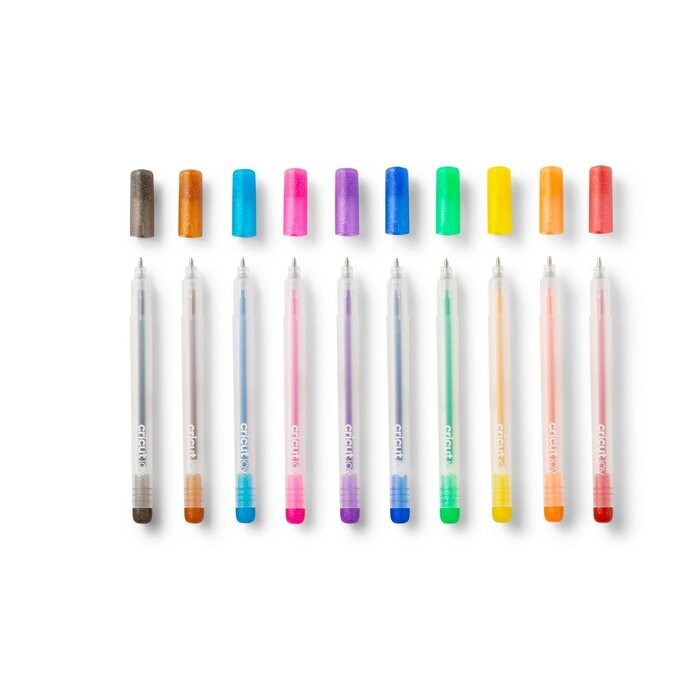 Cricut • Joy Glitter Gel pens 10-pack (Rainbow + Pink, Brown, Black)