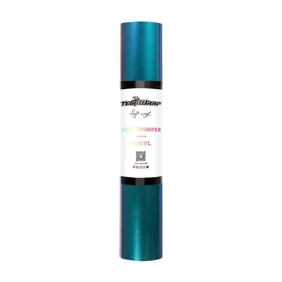 Glossy Pearlescent Metallic Heat Transfer Vinyl 5ft Roll (150 cm)  - Cyan Blue