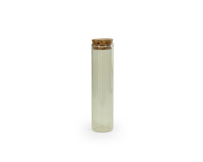 Glazen mini tube met deksel kurk - 15 stuks