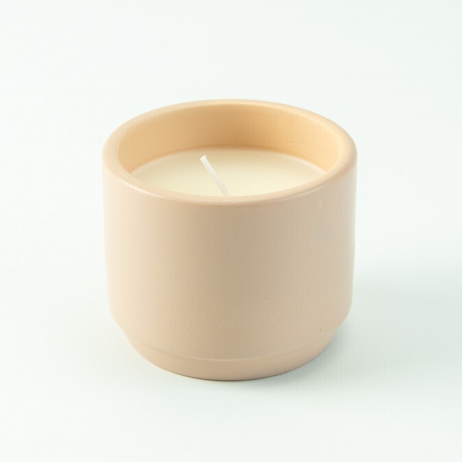 Bloempotje keramiek met kaars - Blush