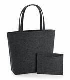 Large Felt Shopper - Charcoal Melange + Pouch