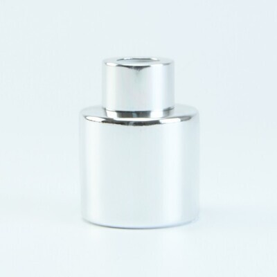 Parfumflesje Cylinder Zilver Met "Zilver" Schroefdop - 50 Ml