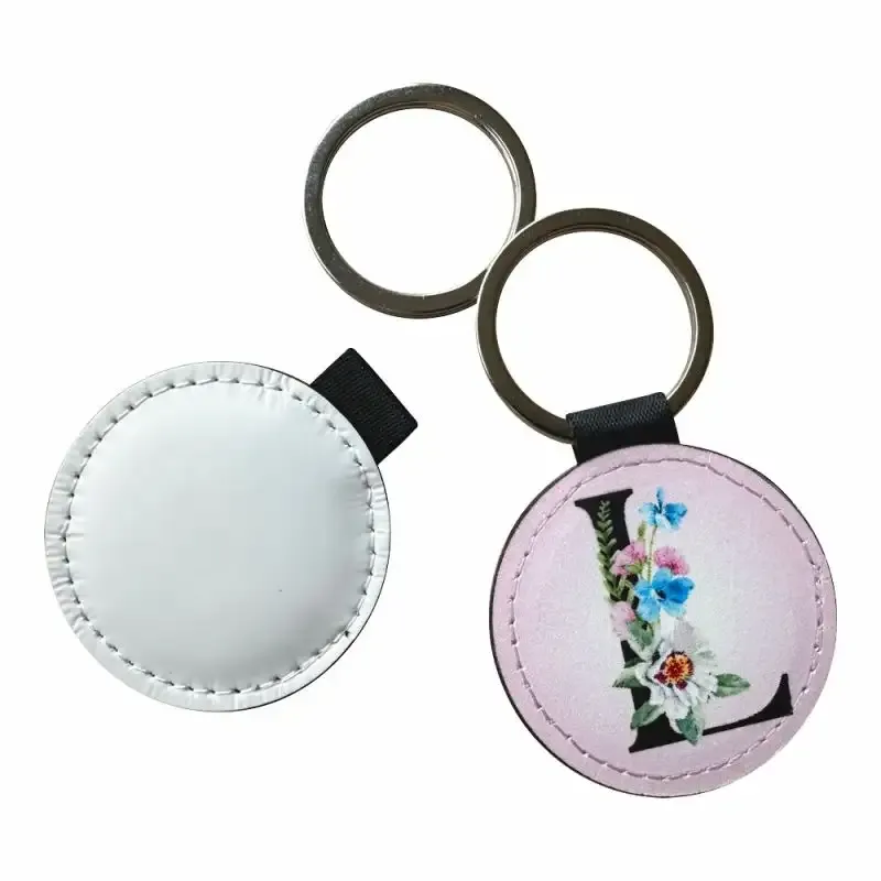 Sublimation PU Key Ring Round
