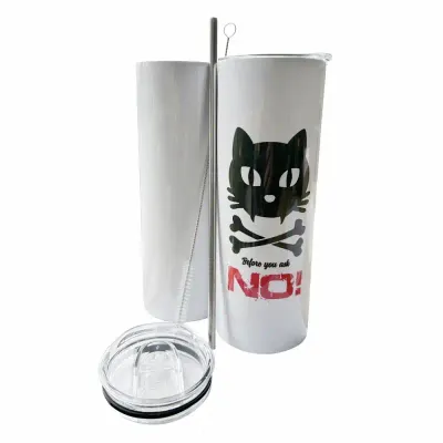 Sublimation Thermo-Tumbler Maxi  with Straw - White