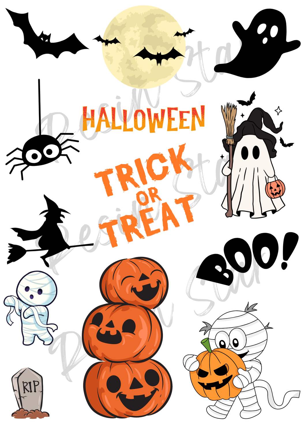 Textieltransfer DTF - Halloween 1 - A4
