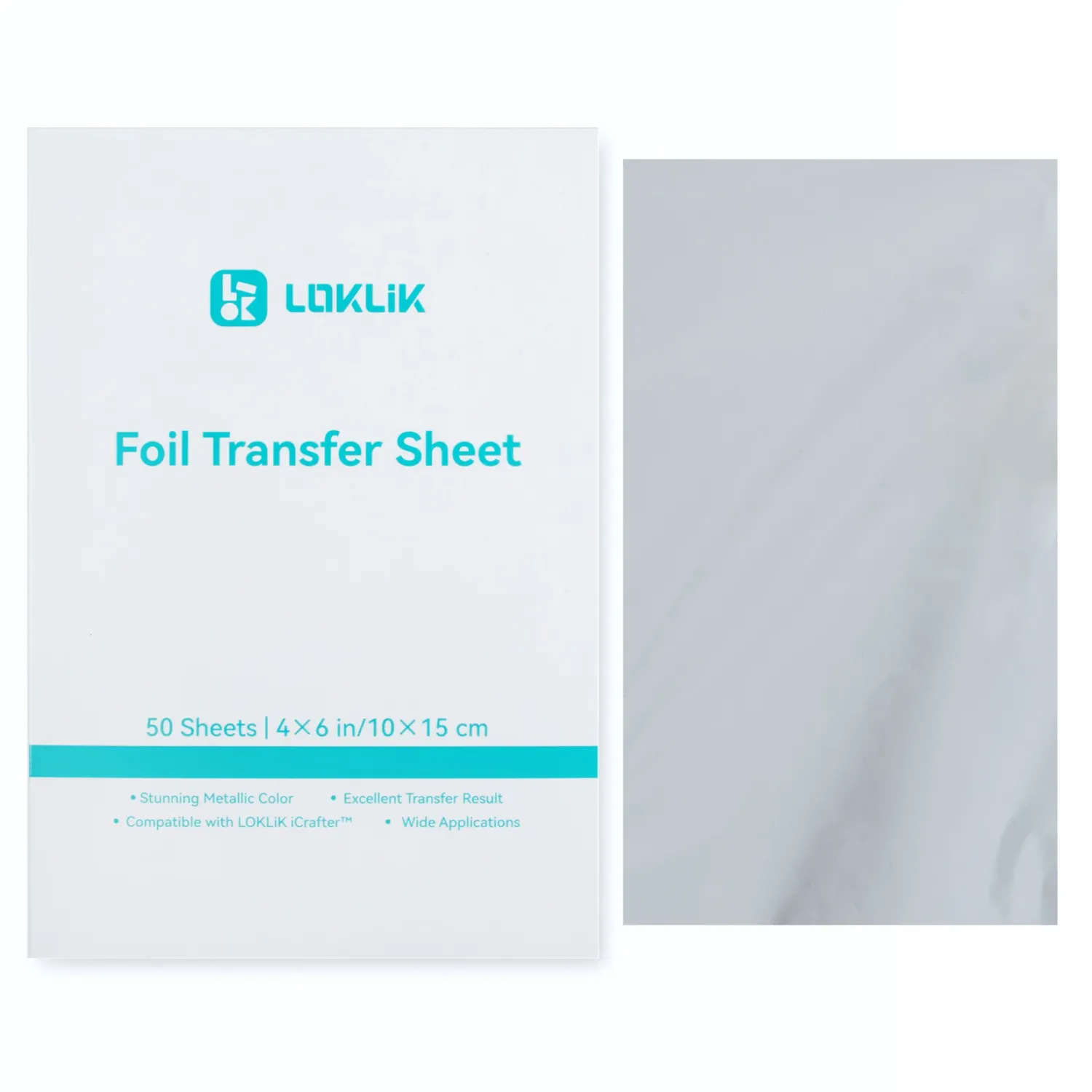 LOKLiK Foil Transfer Sheets Silver - 50 pack