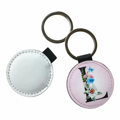 Sublimation PU Key Ring Round