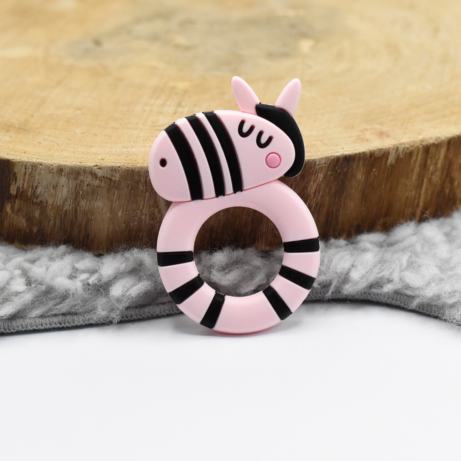 Bijtfiguur Zebra Roze