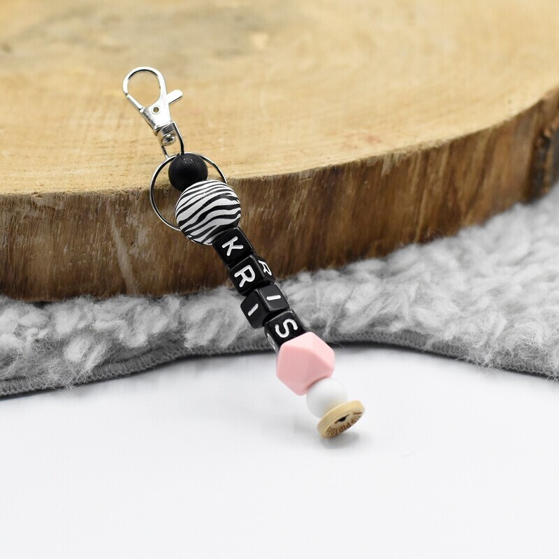 Sleutelhanger Zebra Roze